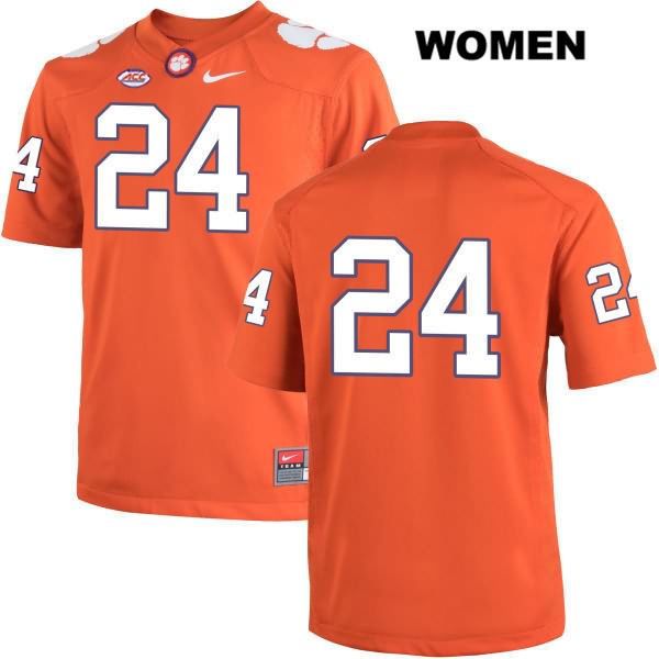 Women's Clemson Tigers #24 Nolan Turner Stitched Orange Authentic Nike No Name NCAA College Football Jersey XQL2546QD